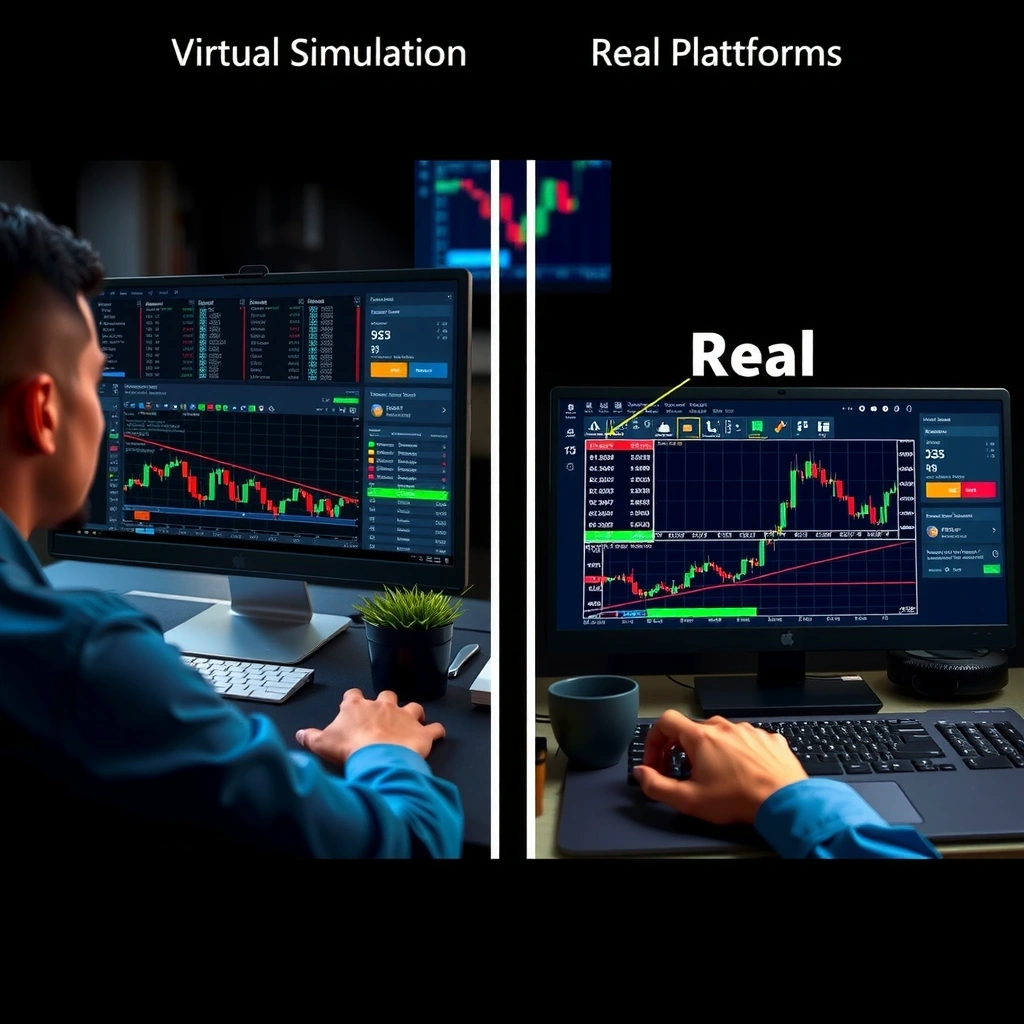 Comparación entre entorno de aprendizaje virtual y trading real